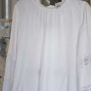 Loft white blouse with eyelet detailing